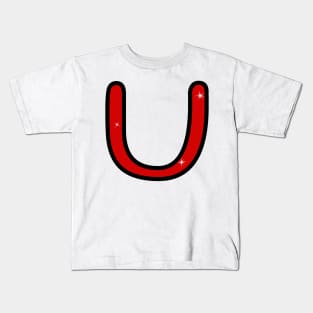 Letter U. Name with letter U. Personalized gift. Abbreviation. Abbreviation. Lettering Kids T-Shirt